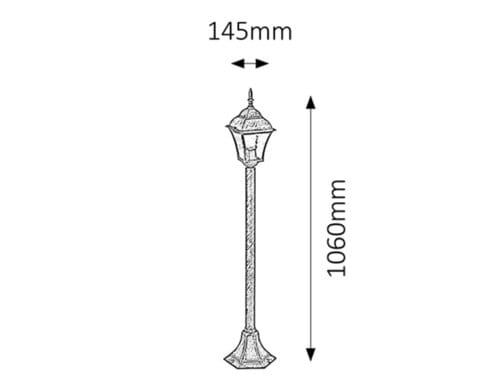 RabaLux Lampadar exterior Toscana 8400 Aluminiu Antichizat / Transparent