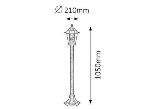 RabaLux Lampadar exterior Velence 8240 Auriu Antichizat / Transparent