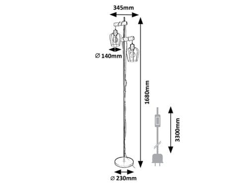 RabaLux Lampadar Fabian 5246 Negru Mat