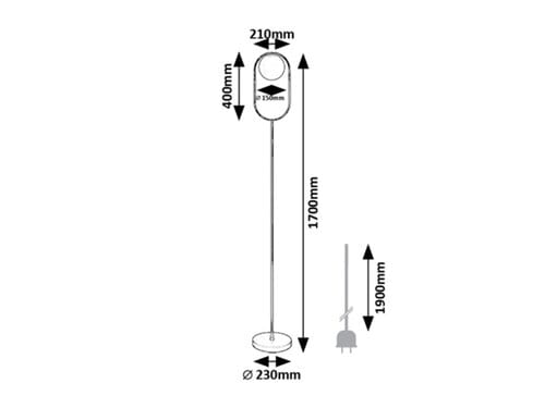 Lampadar Ghita 74029 Negru / Alb (4)