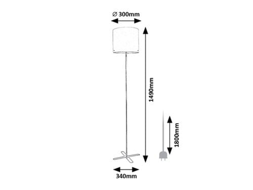 RabaLux Lampadar Izander 74012 Argintiu / Alb