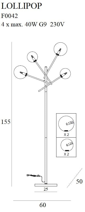 Maxlight Lampadar Lollipop F0042 Alama