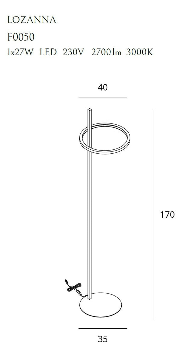 Lampadar Lozanna F0050 Auriu (3)