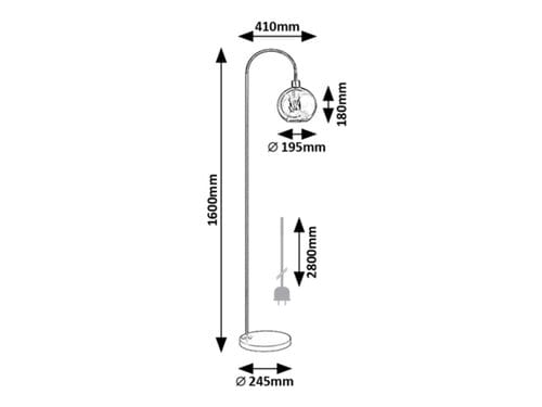 Lampadar Ricardo 74025 Negru / Fumuriu (3)