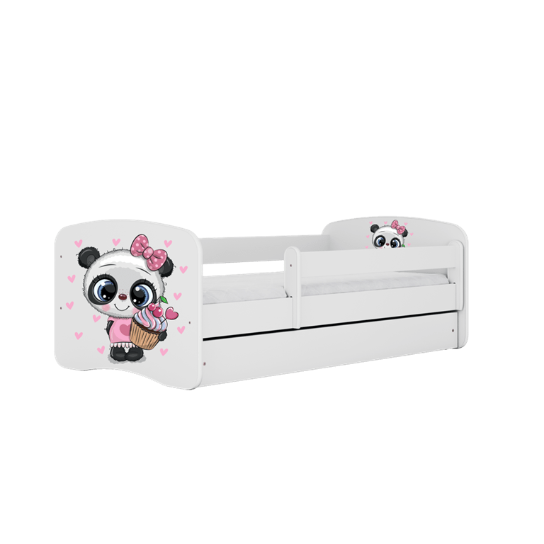 Pat din pal pentru copii, Panda II Alb & KOKDS-PAT-COPII-WO-DRW-WTH-MTTRS-PANDA-II-WHITE