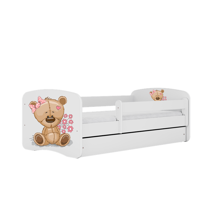 Pat din pal pentru copii, Teddybear Flowers II Alb