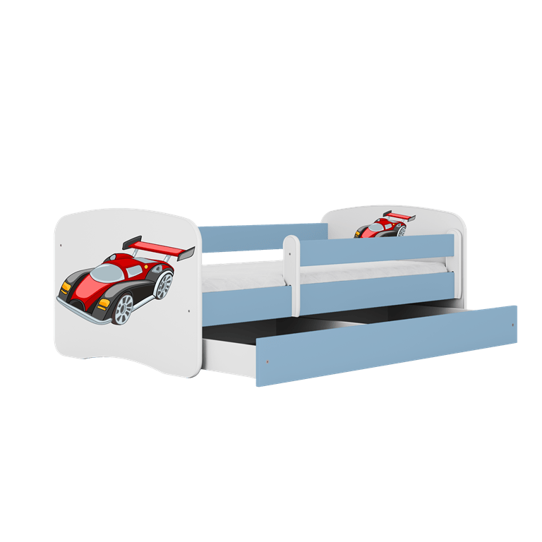 Pat din pal pentru copii, Racing Car II Albastru / Alb (1)