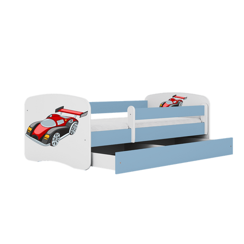 Pat din pal pentru copii, Racing Car II Albastru / Alb (1)