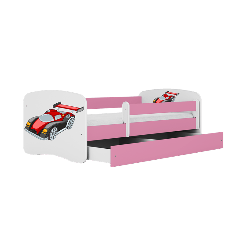 Pat din pal pentru copii, Racing Car I Roz / Alb (3)