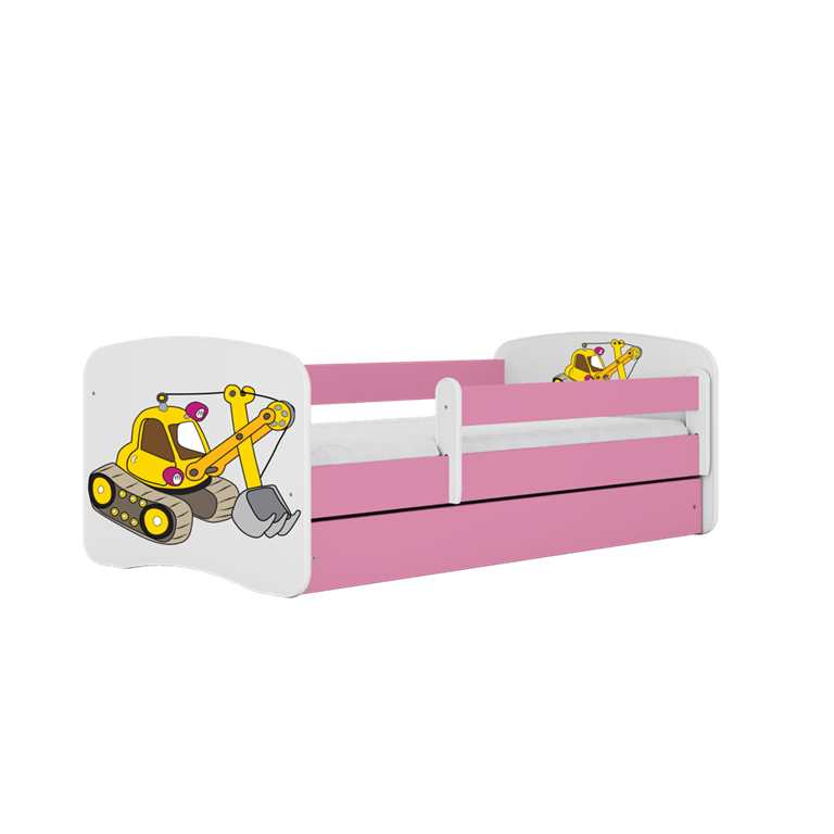 Pat din pal pentru copii, Digger II Roz / Alb & KOKDS-PAT-COPII-WO-DRW-WTH-MTTRS-DIGGER-II-PINK