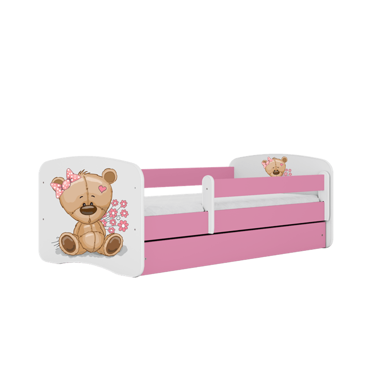 Pat din pal pentru copii, Teddybear Flowers I Roz / Alb