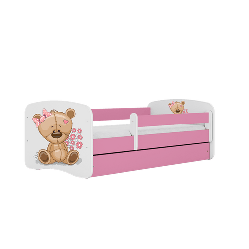 Pat din pal pentru copii, Teddybear Flowers II Roz / Alb