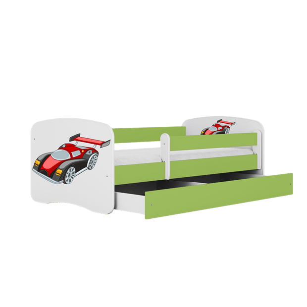 Pat din pal pentru copii, Racing Car I Verde / Alb (2)