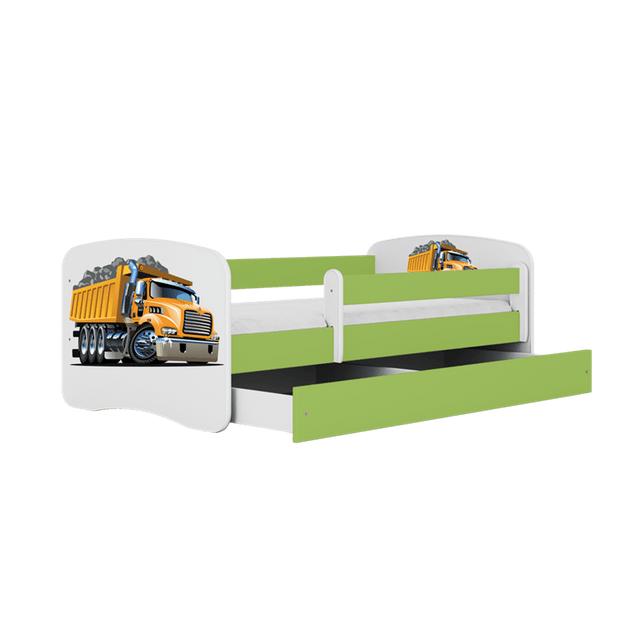 Pat din pal pentru copii, Truck II Verde / Alb (2)
