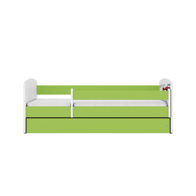 Pat din pal, cu 1 sertar, pentru copii, Formula IV Verde / Alb (1)