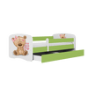 Pat din pal pentru copii, Teddybear Flowers I Verde / Alb (3)