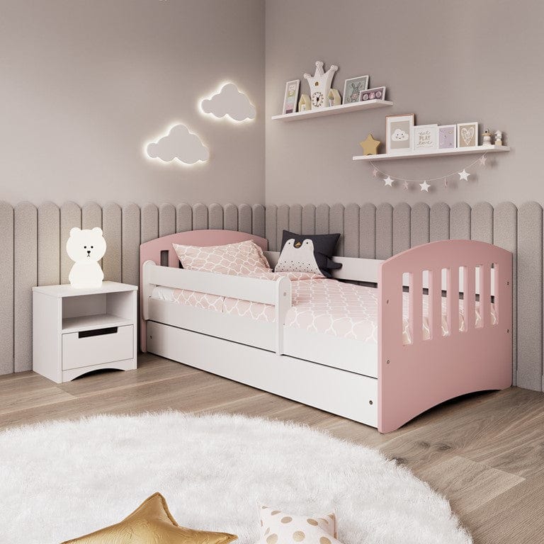 Pat din pal si MDF pentru copii, Classico Mix Pale II Rose / Alb (6)