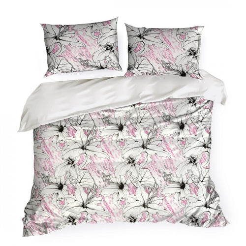 Lenjerie de pat din bumbac, Ella Alb / Negru & ERFRNY-BEDLINEN-ELLA-BLACK-WHITE