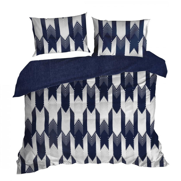 Lenjerie de pat din bumbac, Palermo 4 Alb / Bleumarin & ERFRNY-BEDLINEN-PALERMO-4-WHITE-NAVY-BLUE