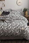 Hillkar Global Lenjerie de pat din bumbac Ranforce, Leopard Alb / Negru, 160 x 220 cm