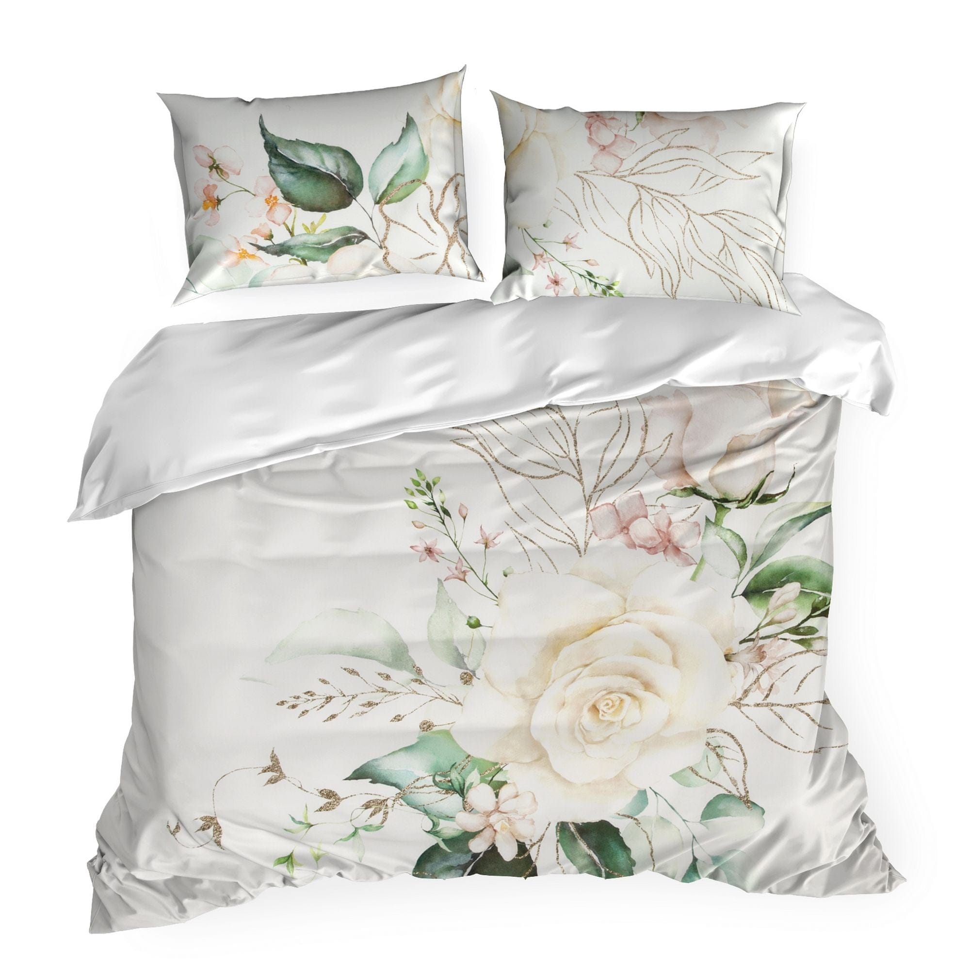 Lenjerie de pat din bumbac, Reina Alb & ERFRNY-BEDLINEN-REINA-WHITE