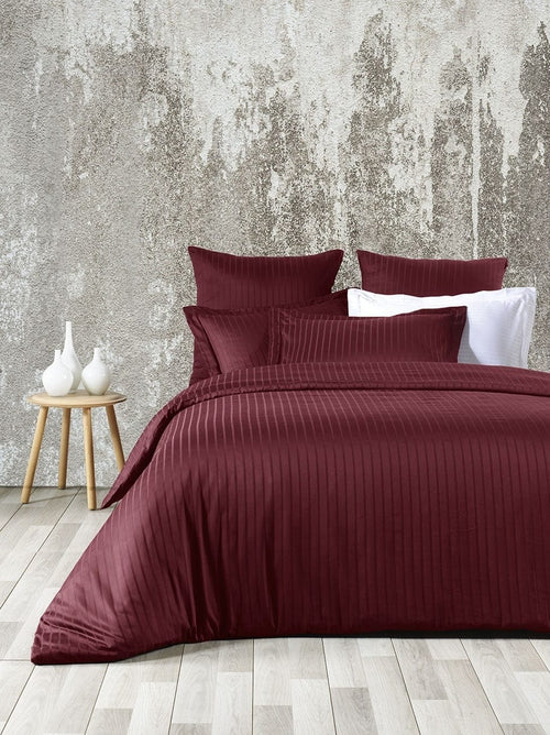 Lenjerie de pat din bumbac Satinat Exclusive Line Burgundy, 200 x 220 cm