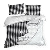 Lenjerie de pat din bumbac Satinat, Premium Alb / Negru & ERFRNY-BEDLINEN-PREMIUM-WHITE-BLACK