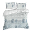 Lenjerie de pat din bumbac, Sonia Alb / Albastru & ERFRNY-BEDLINEN-SONIA-WHITE-BLUE