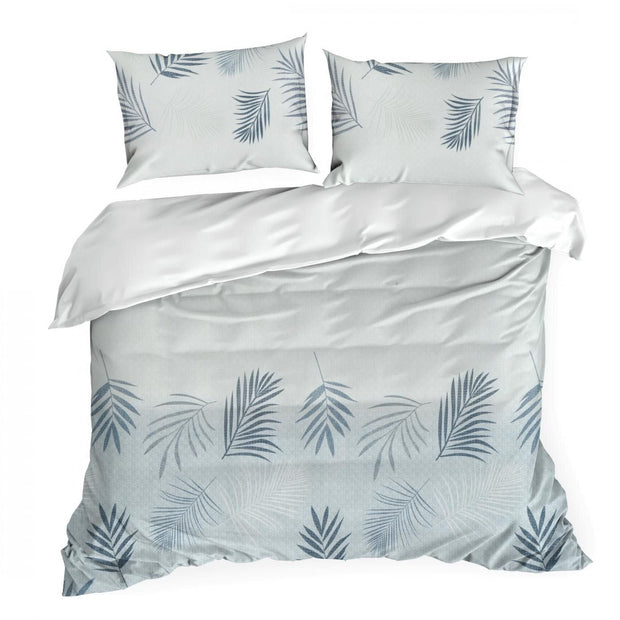 Lenjerie de pat din bumbac, Sonia Alb / Albastru & ERFRNY-BEDLINEN-SONIA-WHITE-BLUE