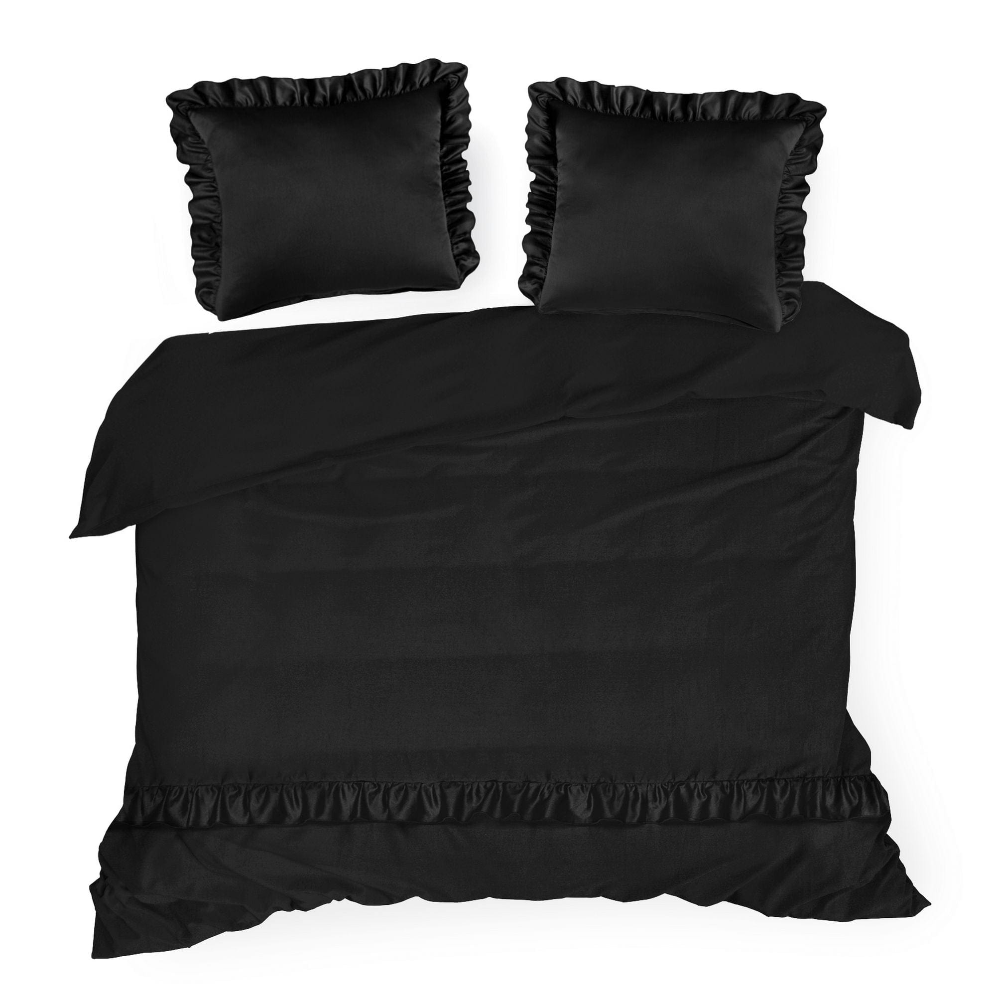 Lenjerie de pat din bumbac, Venus Negru & ERFRNY-BEDLINEN-VENUS-BLACK