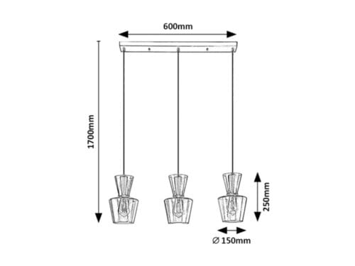 Lustra Abra 72163 Negru Mat / Fumuriu (4)