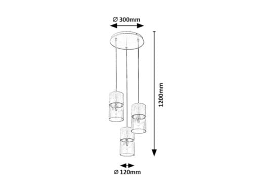 RabaLux Lustra Zelkova 3155 Gri / Transparent