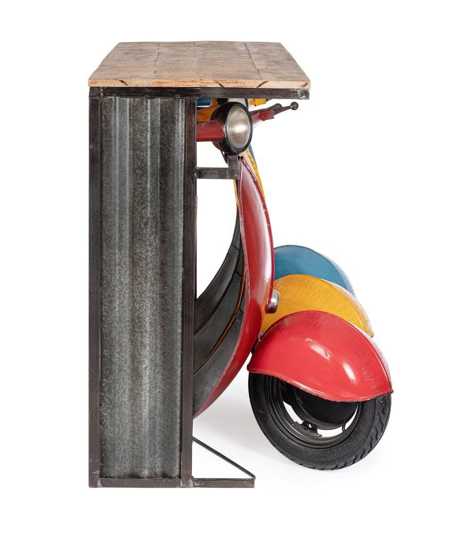 Masa de bar din lemn de mango si metal, Tris Vespa Multicolor, L143,5xl75xH100,3 cm (4)