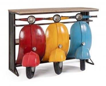 Masa de bar din lemn de mango si metal, Tris Vespa Multicolor, L143,5xl75xH100,3 cm (11)