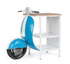 Masa de bar din lemn de mango si metal, Vespa Natural / Alb / Albastru, L104xl94xH65 cm