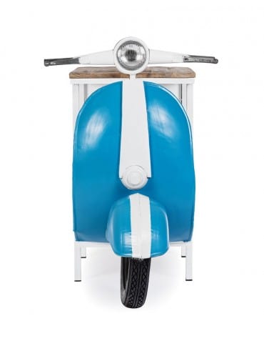 Masa de bar din lemn de mango si metal, Vespa Natural / Alb / Albastru, L104xl94xH65 cm (10)