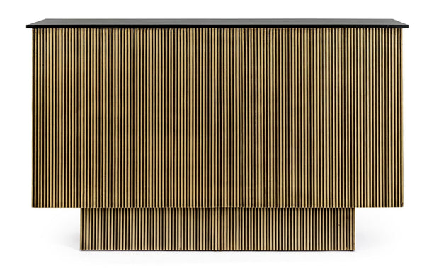 Bizzotto Masa de bar din MDF, Virat Negru / Alama, L160xl40xH100 cm