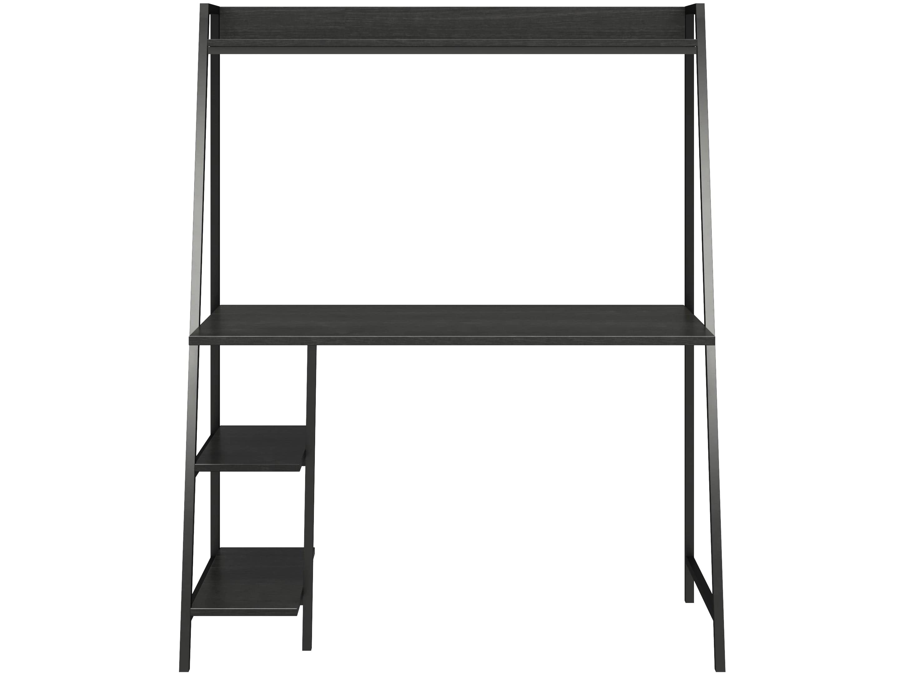 Dorel Home Masa de birou cu etajera, din MDF si metal, Bushwick Negru, L111xl51xH137 cm