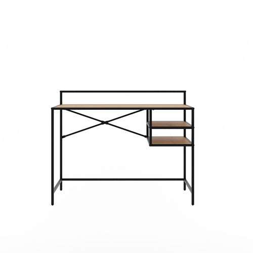 Unique Furniture A/S Masa de birou din pal si metal, Altino Stejar / Negru, L110xl56,8xH88 cm