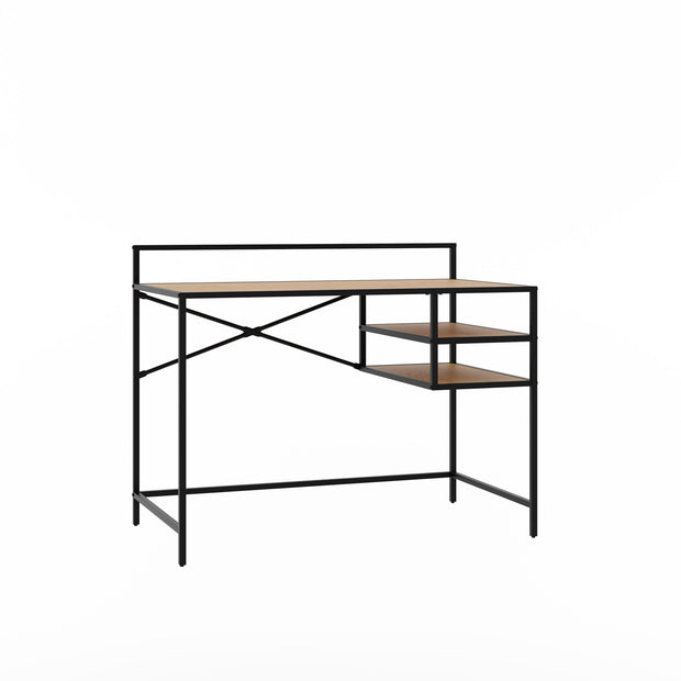 Unique Furniture A/S Masa de birou din pal si metal, Altino Stejar / Negru, L110xl56,8xH88 cm