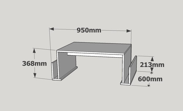 Masa de cafea din lemn, Magazin Alb, L95xl60xH36,8 cm (2)