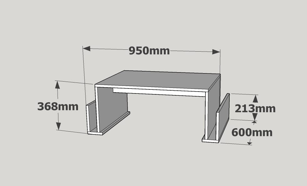 Masa de cafea din lemn, Magazin Nuc, L95xl60xH36,8 cm (3)