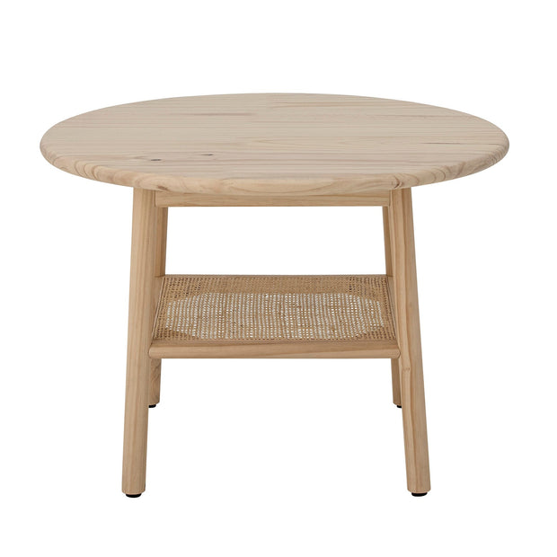 Bloomingville Masa de cafea din lemn, MDF si ratan, Camma Natural, Ø60xH42 cm