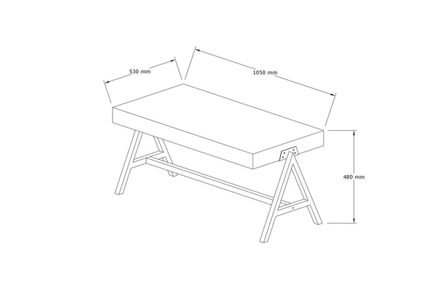 Masa de cafea din lemn si metal, Room Pin Atlantic / Negru, L105xl53xH48 cm (3)