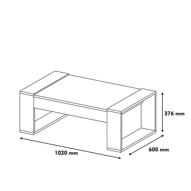 Masa de cafea din lemn, Venus Nuc / Alb, L102xl60xH37,6 cm (3)