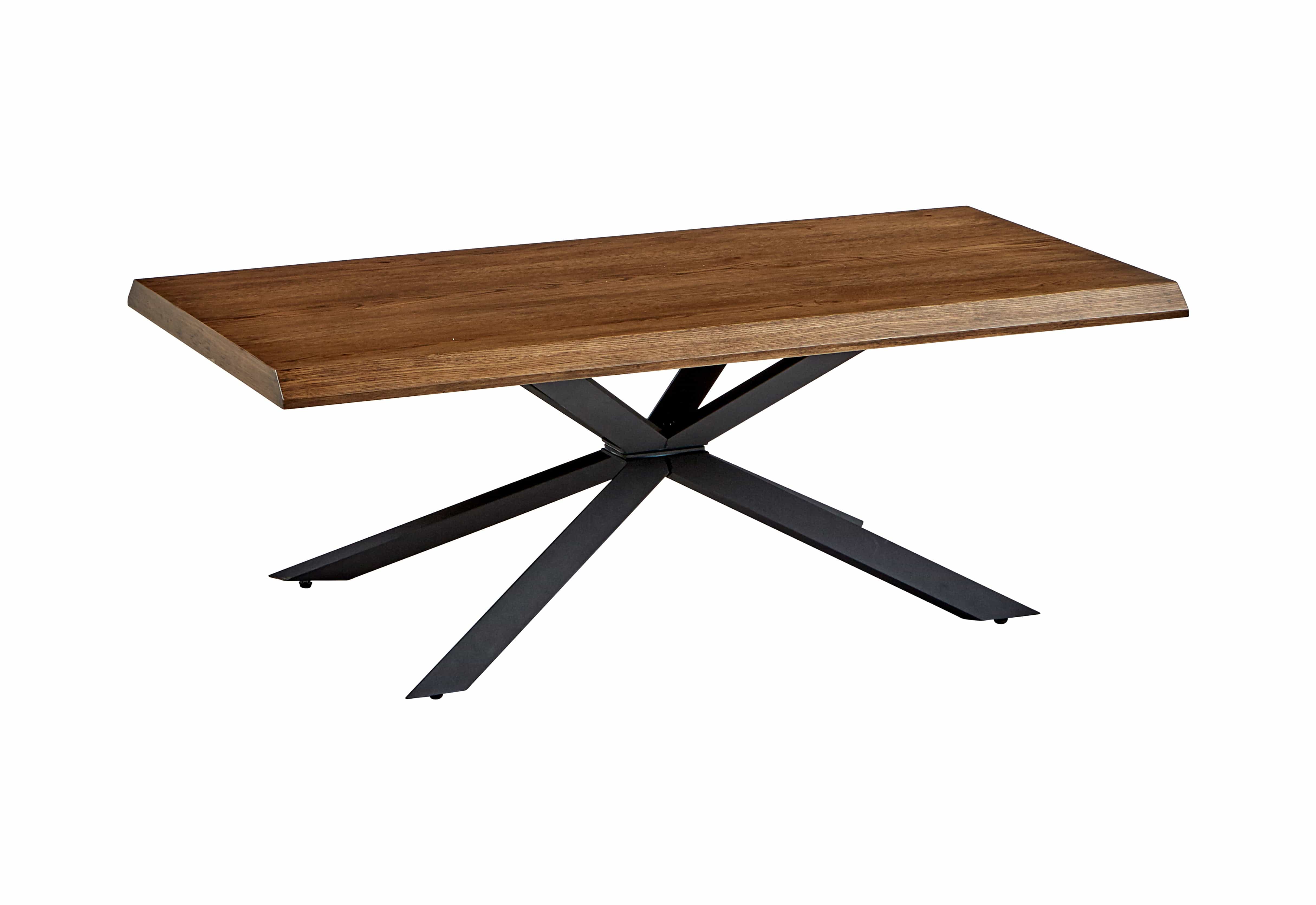 Unique Furniture A/S Masa de cafea din MDF, furnir si metal, Arno Stejar Smoked / Negru, L130xl68xH45 cm