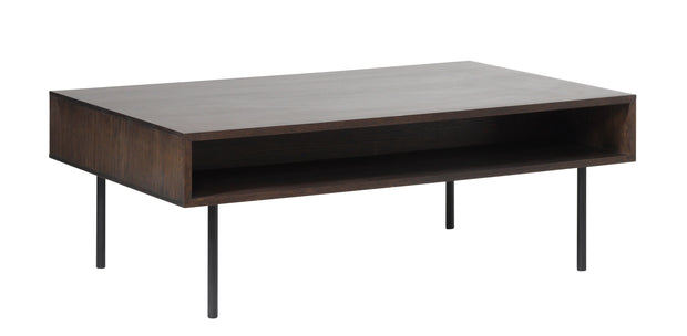 Unique Furniture A/S Masa de cafea din MDF, furnir si metal, Latina Maro / Negru, L117xl71xH41 cm