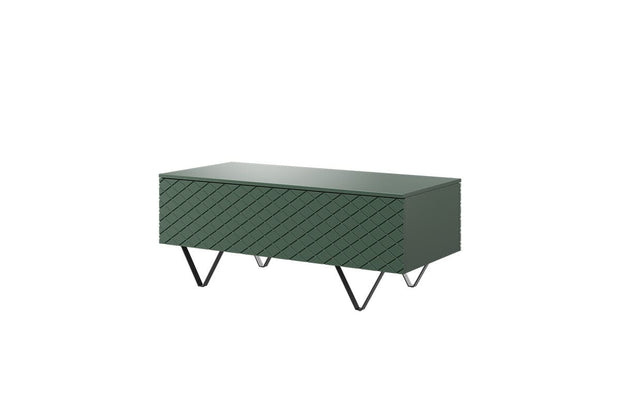 Bogart Masa de cafea din pal, MDF si metal, cu 2 usi, Scalia 120-2K Verde / Negru, L120xl55xH48 cm