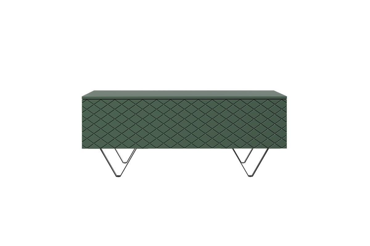 Masa de cafea din pal, MDF si metal, cu 2 usi, Scalia 120-2K Verde / Negru, L120xl55xH48 cm (3)