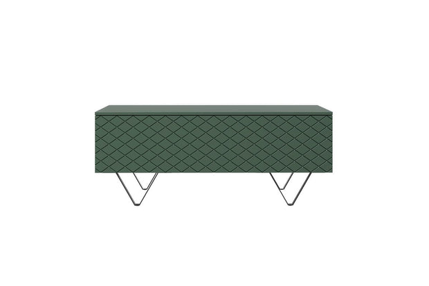 Masa de cafea din pal, MDF si metal, cu 2 usi, Scalia 120-2K Verde / Negru, L120xl55xH48 cm (3)